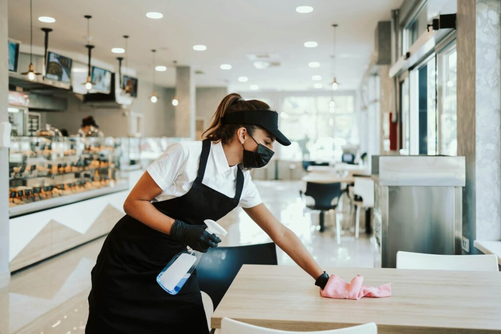 cleaner at restaurant in Singapore