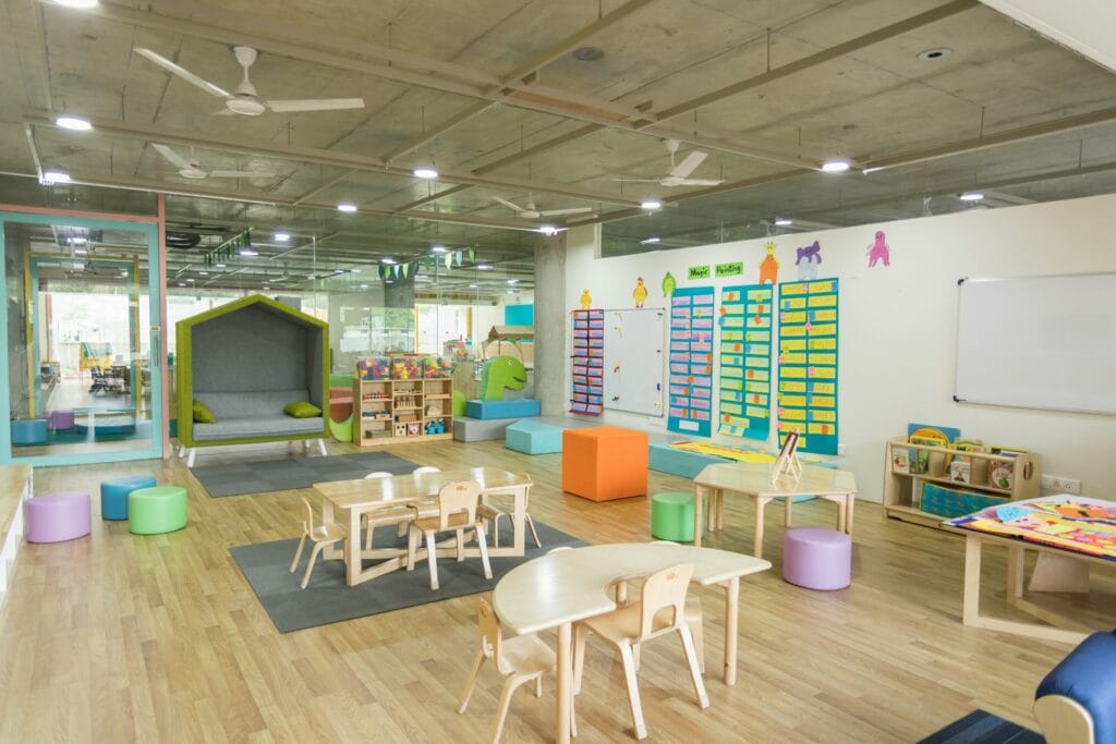 classrooms and play areas